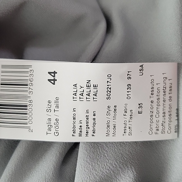 Peserico Grey Wool Blend Long Sleeve Midi Dress 44 - Picture 7 of 8